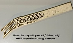VFG REGULAR felts for cleaning rod system — 13 sizes available! Bulk Size Wool