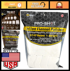 100% Cotton Gun Cleaning Patches – Lint-Free, Double-Napped, Absorbent, Solvent
