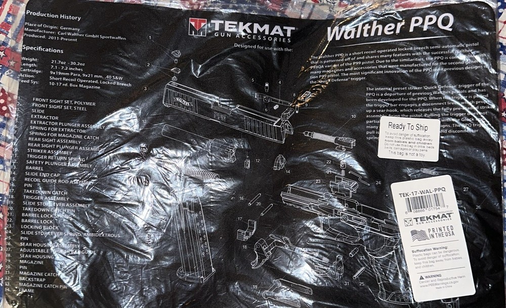 NEW TekMat Cleaning Mat Walther PPQ TEK-17-WAL-PPQ