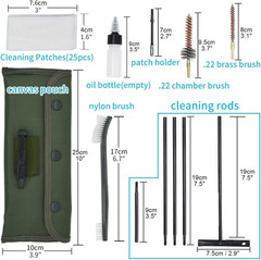 Compact Rifle Gun Cleaning Kit for .22 .223Cal 5.56Mm .22LR