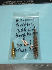 Military Surplus .308 Cal. Bore Brush & .30 Cal. Brass Jag #8-32 Threads