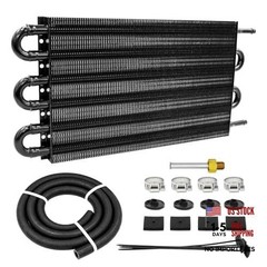 Black Ultra-Cool Tube & Fin Transmission Cooler – 5/16″ – 6-Pass – Universal