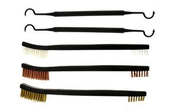 5 Gun Rifle Cleaning Set includes 3 Brushes & 2 Double-Ended Picks SE 7624BC