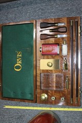 Vintage Orvis Wood Burl 12 Gauge Shotgun Cleaning Kit Presentation Box