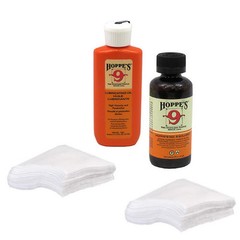 HOPPES Gun Bore Cleaner LUBRICATING OIL & PATCHES for .30 .308 .300, .32 Caliber