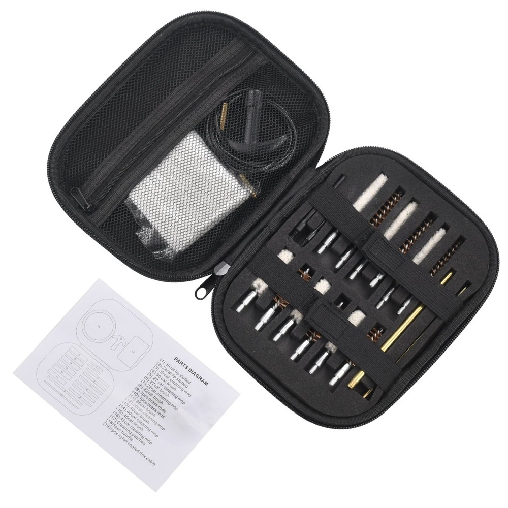 Universal Bore Cleaning Kit 19 Piece Brass Brush Rod Set Black Case
