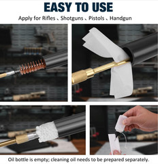 Universal Gun Cleaning Kit, All Calibers, Pistol Rifle Shotgun, Brass Rods