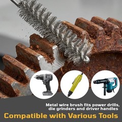 27 Pcs Stainless Steel Bore Brush Set – Metal Wire Cleaning Brushes for Drill, 8