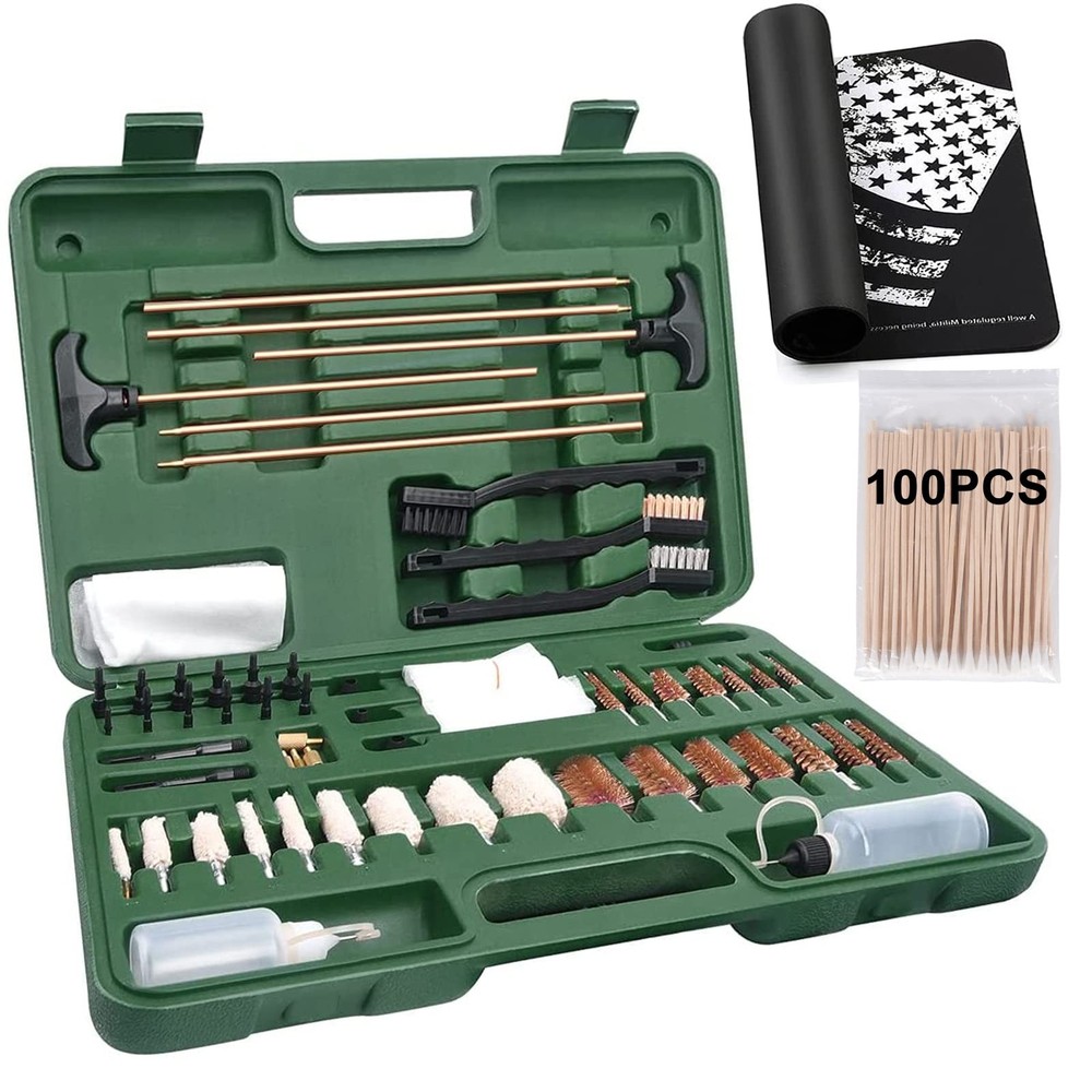 Gun Cleaning Kit, Universal Gun Cleaning, All Caliber, with Mat and Carrying …