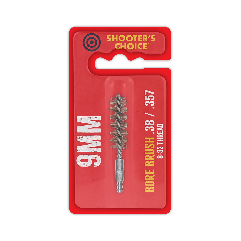 Shooters Choice Bore Brush 2in 9MM Bronze 8-32 Thread Fits 9MM 38 380 Pistol