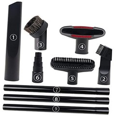 Vacuum Attachments Set – 1 1/4 Inch – 9 Pack – Cleaning Kit