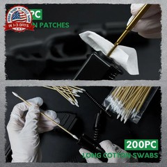 Gun Cleaning Supplies – Cleaning Patches and Cotton Swabs, 6″ Long Cotton Swab &
