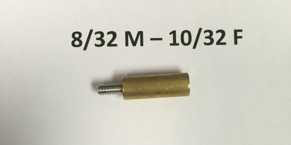 SpinJag Adapter 8/32 M – 10/32 F , Standoffs Brass