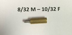 SpinJag Adapter 8/32 M – 10/32 F , Standoffs Brass