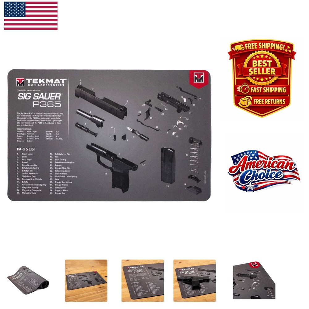 All-in-One Gun Cleaning Mat for Sig Sauer P365 – Scratch-Proof & Easy Storage