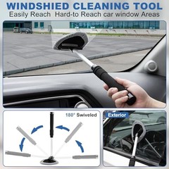 Windshield Cleaner Tool, 13Pcs Car Interior Cleaning Kit, Car Detailing Grey