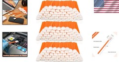 500 Pack Foam Tip Swabs for Printer, Camera – Orange