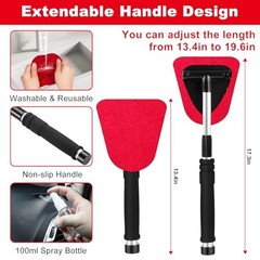 Windshield Cleaner Tool, 17Pcs Car Interior Cleaning Kit, Car Detailing Kit Red