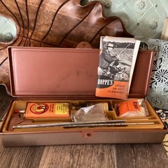 Vintage Hoppes Gun Cleaning Kit-Brown Plastic Case for Rifle Shotgun Please Read