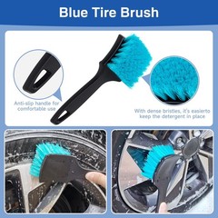 4 Pack Wheel Tire Cleaning Brush Kit Cars Motorcycles RVs Trucks Rim Hub Ultr…
