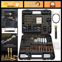 Rifle Gun Cleaning Kit – Complete Set with Rods, Jags, Brushes & Mops for .17 to