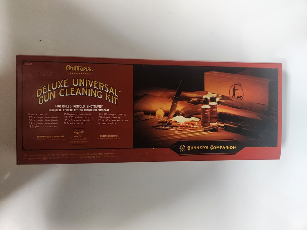 Outers Deluxe Universal Gun Cleaning Kit 96231 In Wood Box New Old Stock