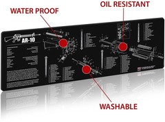 TekMat 36in Printed Gun Cleaning Mat , Black, TEK-36- Bench Mat