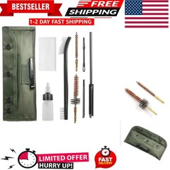 5.56 NATO Gun Cleaning Kit with Carrying Case, 8-Piece Set, Military Green Pouch