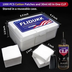 1oz All in One CLP Oil & 1000 Lint Free Patches-Gun Cleaning Supplies