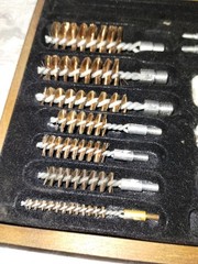 Universal Gun Cleaning Kit in Wooden Case – Mostly Complete, Used Condition