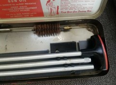 Vintage J C HIGGINS NO. 2140 Gun Cleaning Kit In Metal Box