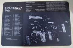 Sig Sauer P229 Gun Cleaning Bench Rubber Mat with Parts Diagram – Mouse Pad