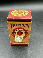 Vintage (FULL BOX OF 100 ) Hoppes No. 3 Gun Cleaning Patches .270-.35 Caliber