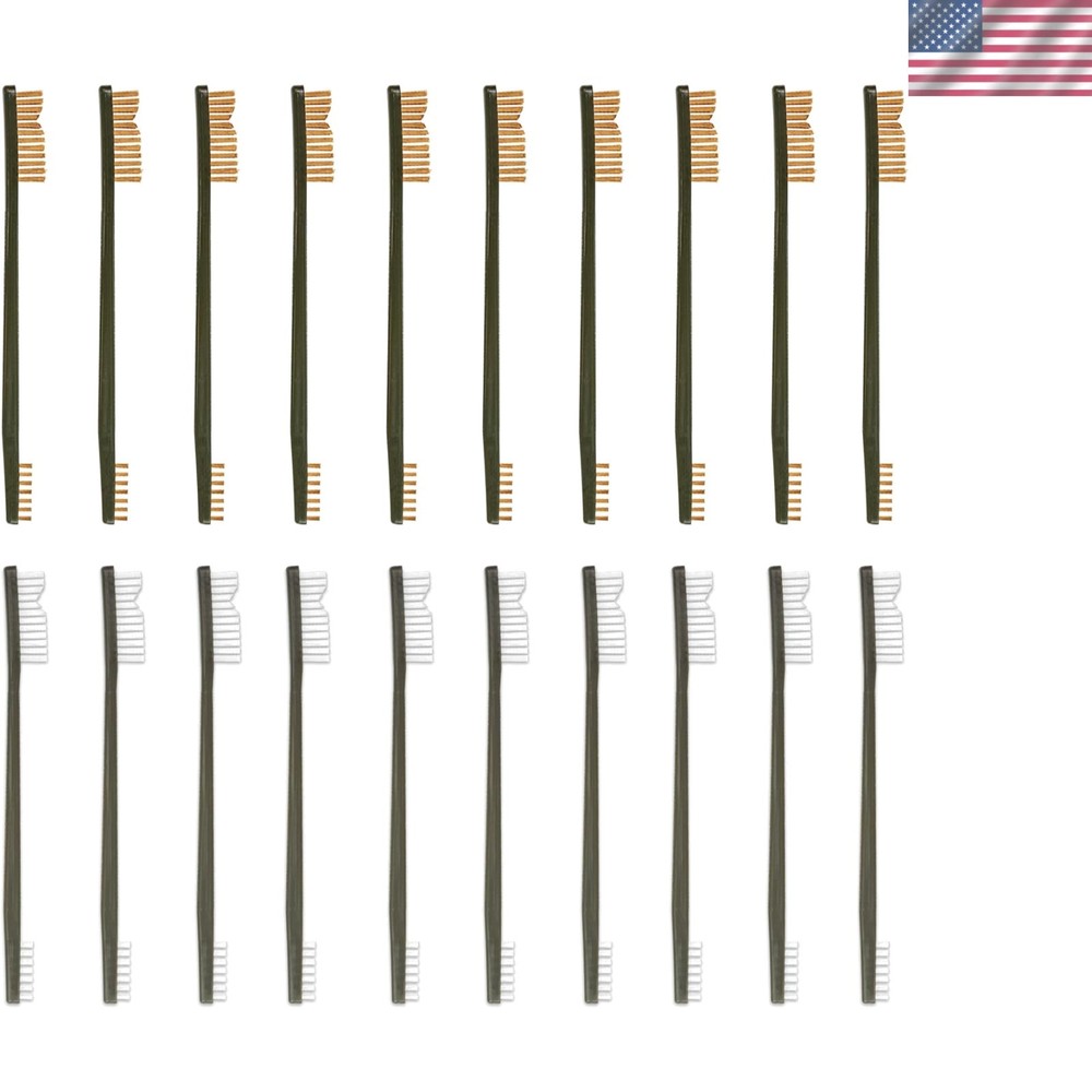 Efficient Bronze & White Nylon Gun Brush Set – 20 Brushes for Complete Cleaning