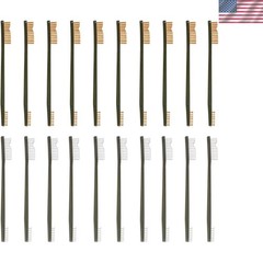 Efficient Bronze & White Nylon Gun Brush Set – 20 Brushes for Complete Cleaning