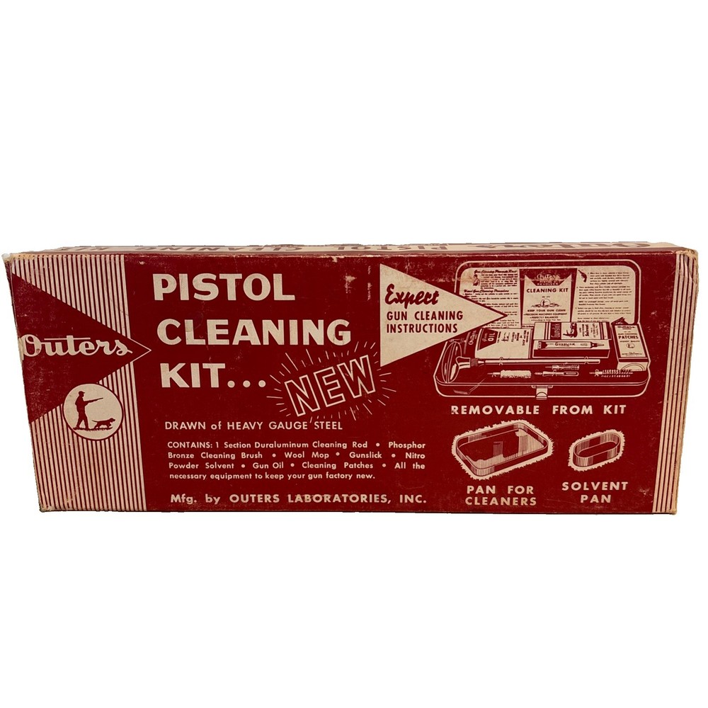 Vintage 1977 Outers Pistol 32 Cal. & Revolver Cleaning Kit with Original Box
