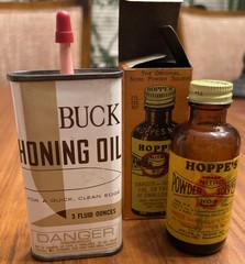 Vintage Hoppe’s Powder Solvent and Buck Honing Oil