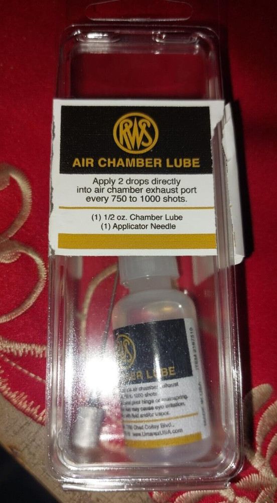 RWS Air Gun Chamber Lube 0.5 Ounce Silicone Oil Included Applicator Needle New