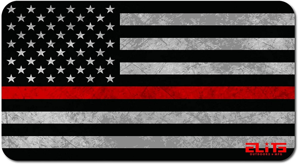 ELITE OUTDOORS FIRE Service Thin LINE RED Flag Gun Cleaning MAT 12″ x 22″. USA
