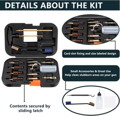 Pistol Cleaning Kit 9mm/.357.22.45.40 Caliber Handgun and Gun Cleaning Kit