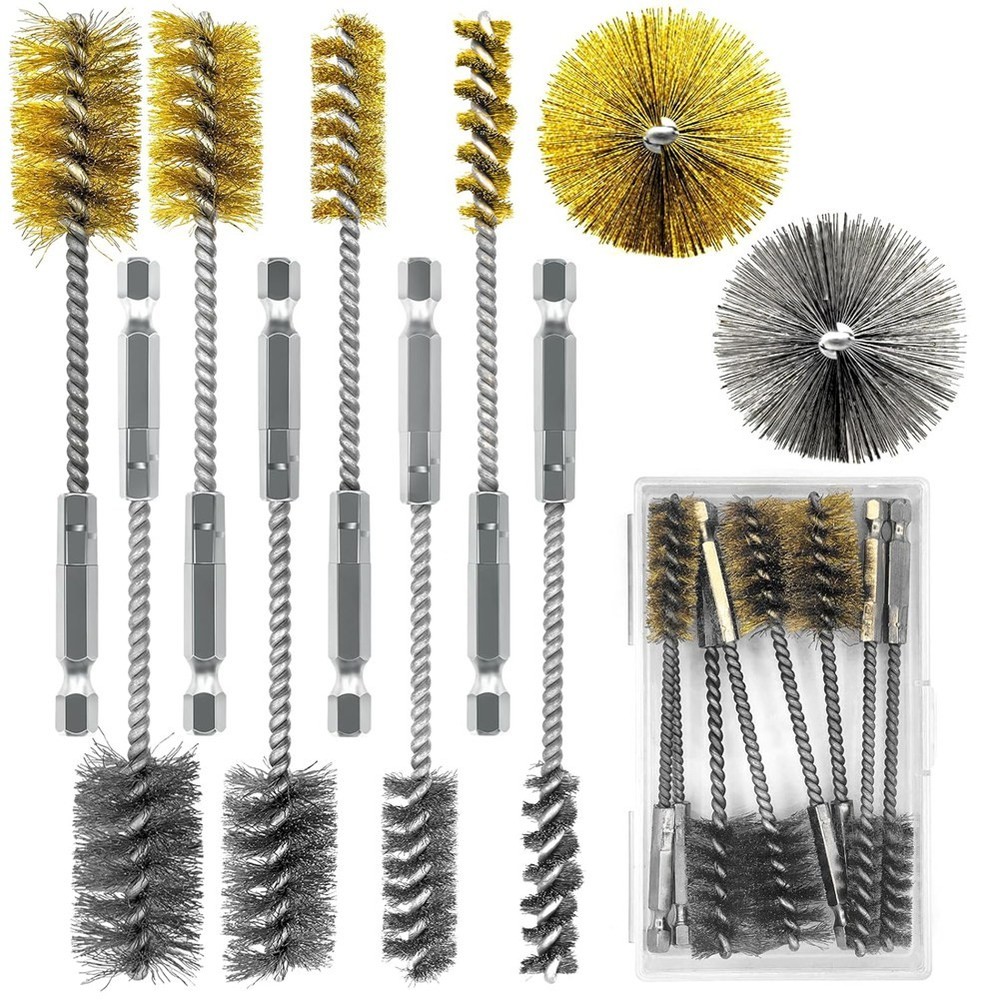8 Pcs Drill Wire Bore Brush Set Wire Brush for Drill Bore Brush W8M43246