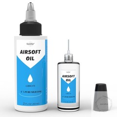 Airsoft Oil 2 oz & 1 oz Needle Oiler 100% Silicone Air Gun Oil, Multi-Purpose Ai