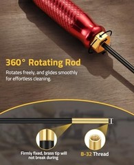 36″ Gun Cleaning Rod Kit for .22 to .50 Caliber Rifles, Bore Guide, Brushes & Ja