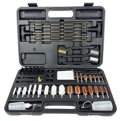 Rifle Gun Cleaning Kit with Brass Rods Nylon Brushes and Jags Tool Set