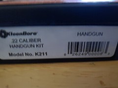 New Kleen-Bore Handgun Cleaning Kit 22 Caliber K-211 Accessories Included