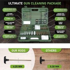Zonwish Universal Gun Cleaning Kit Light & Mat, Brass Rods Jags for All Firearms