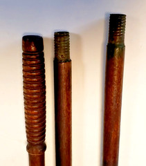 Antique 3 Piece Wood Rifle Gun Shotgun Cleaning Rod w/ Brass Fittings 36″