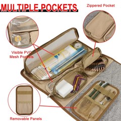 Heavy Duty Gun Cleaning Mat Portable Roll Up Rifle Pistol Clean Pad with Pockets