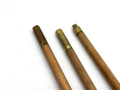 VINTAGE 3 PIECE WOOD & BRASS GUN & RIFLE CLEANING ROD