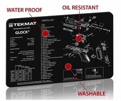 TekMat® Gun Cleaning/Repair Mat for Glock, 11″ x 17″ Neoprene Rubber, SHIPS FREE